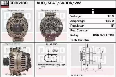 Remy DRB6180 - Alternator autospares.lv