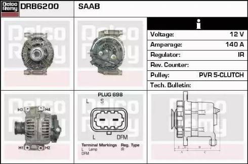 Remy DRB6200 - Alternator autospares.lv