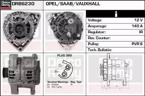 Remy DRB6230 - Alternator autospares.lv