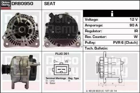 Remy DRB0950 - Alternator autospares.lv