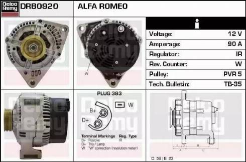 Remy DRB0920 - Alternator autospares.lv