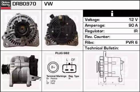 Remy DRB0970 - Alternator autospares.lv