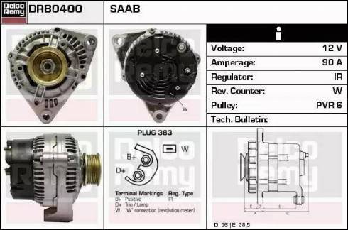 Remy DRB0400 - Alternator autospares.lv