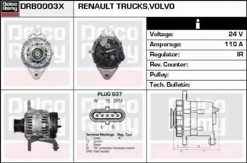 Remy DRB0003X - Alternator autospares.lv