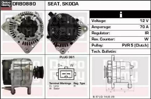 Remy DRB0880 - Alternator autospares.lv