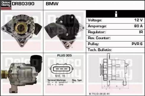 Remy DRB0390 - Alternator autospares.lv