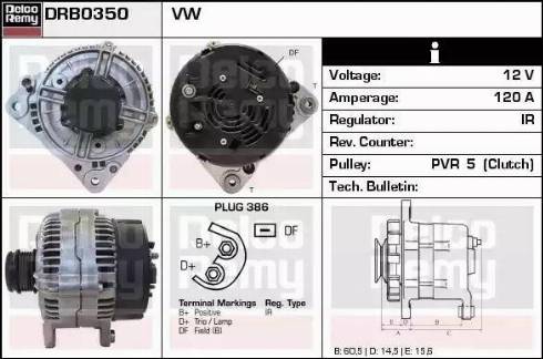 Remy DRB0350 - Alternator autospares.lv