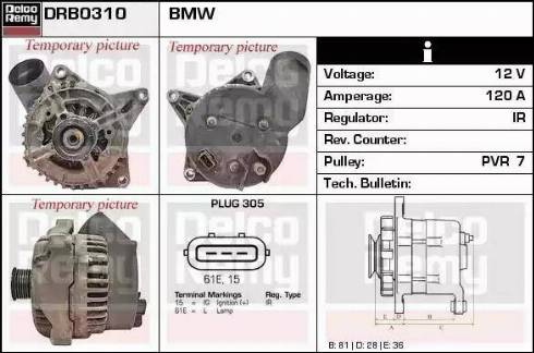 Remy DRB0310 - Alternator autospares.lv