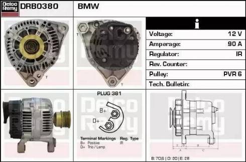 Remy DRB0380 - Alternator autospares.lv