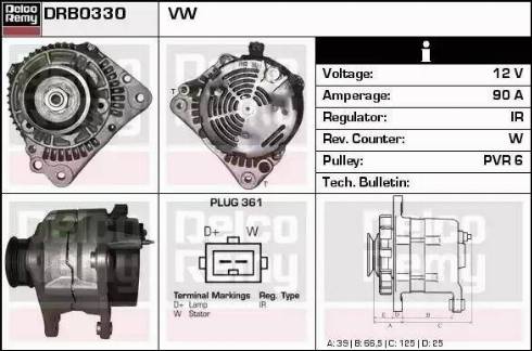 Remy DRB0330 - Alternator autospares.lv