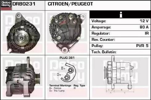 Remy DRB0231N - Alternator autospares.lv