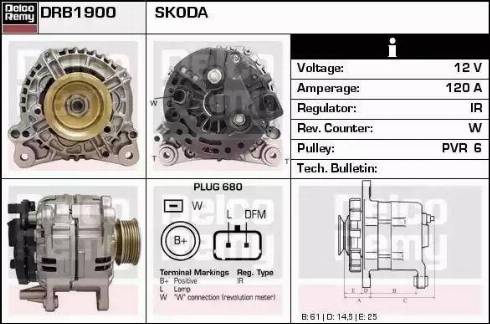 Remy DRB1900 - Alternator autospares.lv