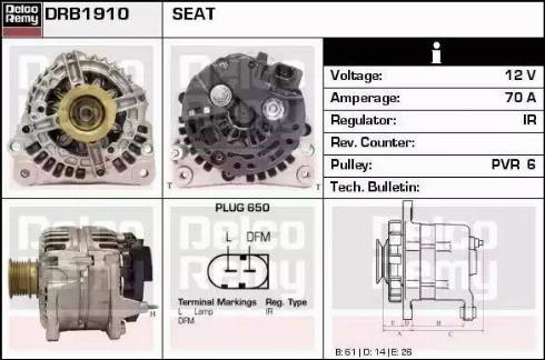 Remy DRB1910 - Alternator autospares.lv