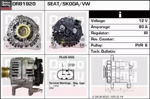 Remy DRB1920 - Alternator autospares.lv