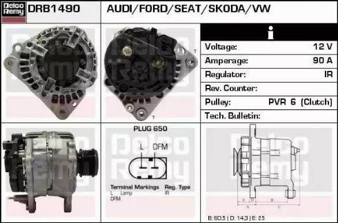 Remy DRB1490 - Alternator autospares.lv