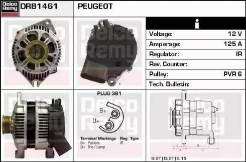 Remy DRB1461 - Alternator autospares.lv