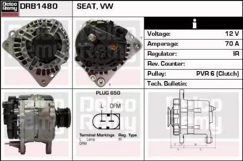 Remy DRB1480 - Alternator autospares.lv