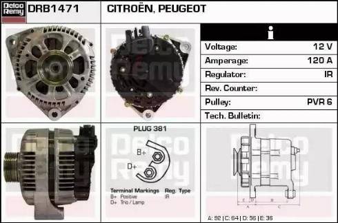 Remy DRB1471 - Alternator autospares.lv