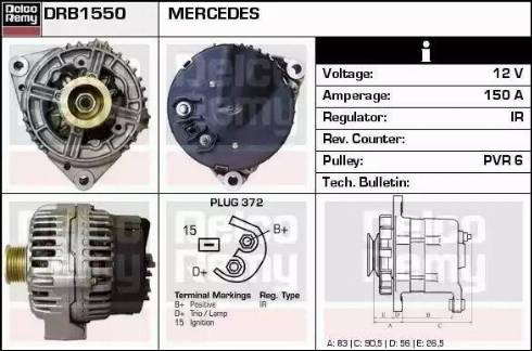 Remy DRB1550 - Alternator autospares.lv