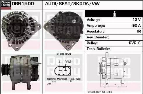 Remy DRB1500 - Alternator autospares.lv