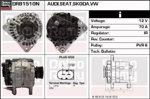 Remy DRB1510N - Alternator autospares.lv