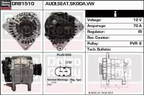 Remy DRB1510 - Alternator autospares.lv