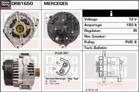 Remy DRB1650 - Alternator autospares.lv