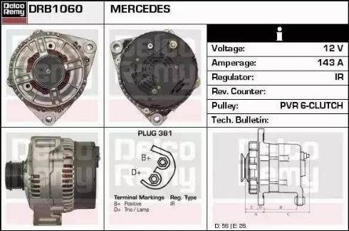 Remy DRB1060 - Alternator autospares.lv