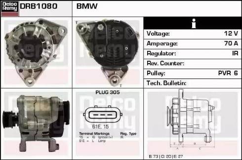 Remy DRB1080 - Alternator autospares.lv