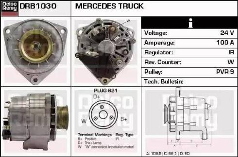 Remy DRB1030 - Alternator autospares.lv