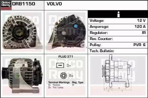 Remy DRB1150 - Alternator autospares.lv