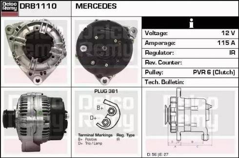 Remy DRB1110 - Alternator autospares.lv