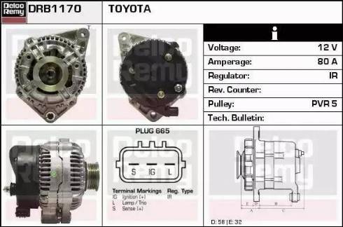 Remy DRB1170 - Alternator autospares.lv