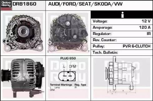 Remy DRB1860 - Alternator autospares.lv