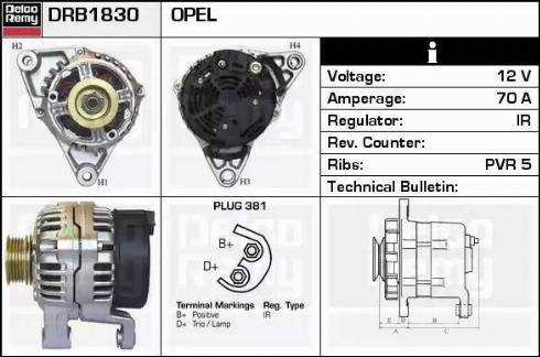 Remy DRB1830 - Alternator autospares.lv