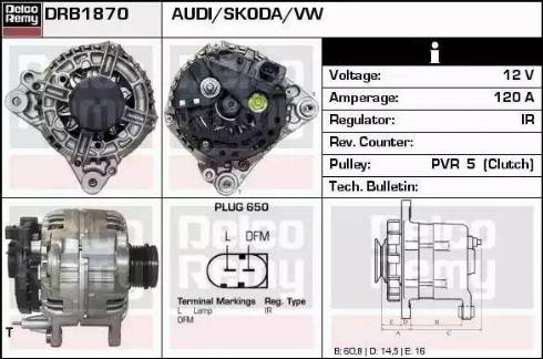 Remy DRB1870 - Alternator autospares.lv