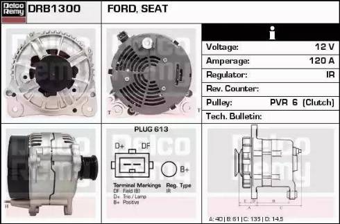 Remy DRB1300 - Alternator autospares.lv