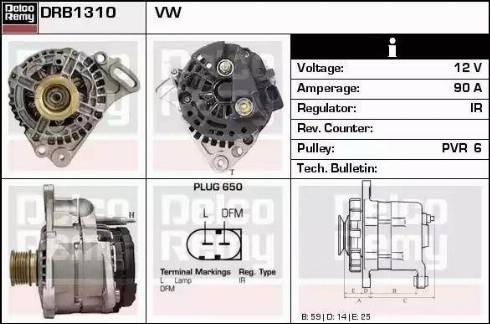 Remy DRB1310 - Alternator autospares.lv