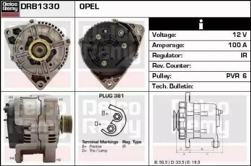 Remy DRB1330 - Alternator autospares.lv