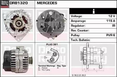 Remy DRB1320 - Alternator autospares.lv