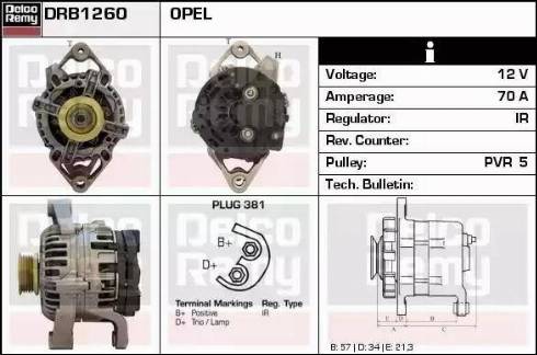 Remy DRB1260 - Alternator autospares.lv
