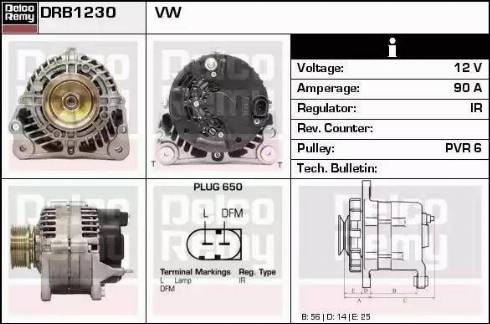 Remy DRB1230 - Alternator autospares.lv