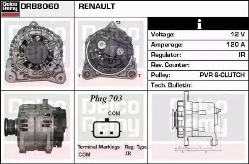 Remy DRB8060 - Alternator autospares.lv