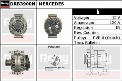 Remy DRB3900N - Alternator autospares.lv