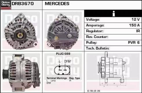 Remy DRB3670 - Alternator autospares.lv