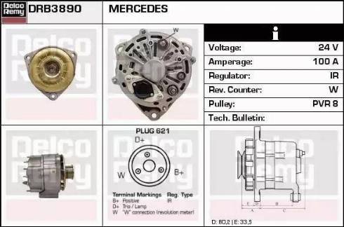 Remy DRB3890 - Alternator autospares.lv