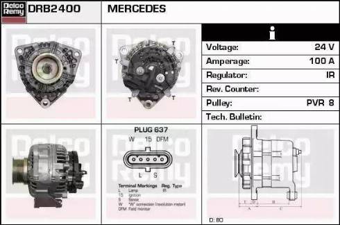 Remy DRB2400 - Alternator autospares.lv