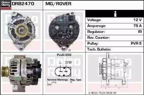 Remy DRB2470 - Alternator autospares.lv