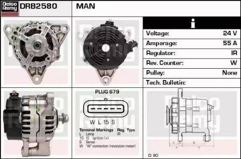 Remy DRB2580 - Alternator autospares.lv