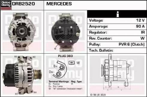 Remy DRB2520 - Alternator autospares.lv